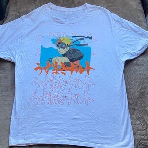 Y2K Naruto Shippuden White Graphic Tee